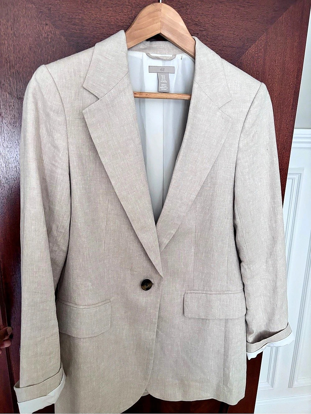 HM Textured Blazer in Beige Size XS Like New